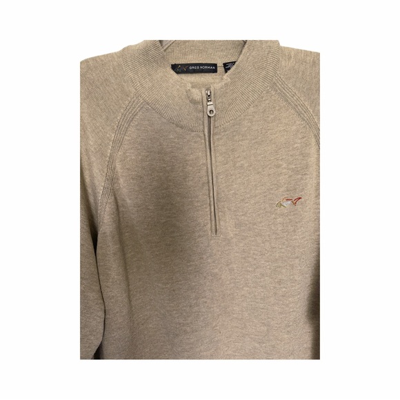 Mens Greg Norman 3/4 zip tan sweater. Size XXL. Neutral classic - Picture 2 of 7